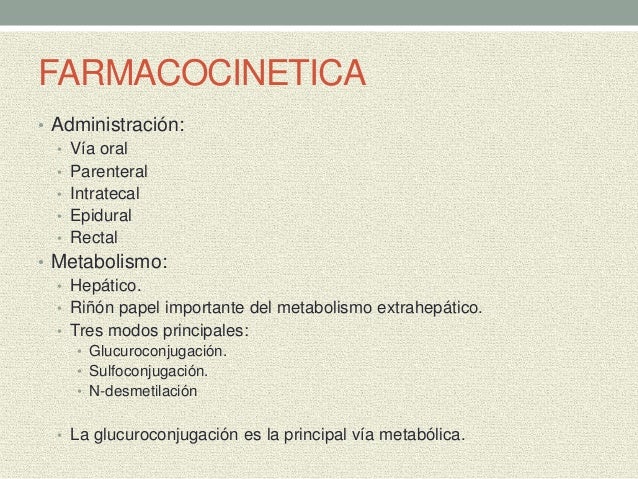 farmacocinetica y farmacodinamia del tramadol